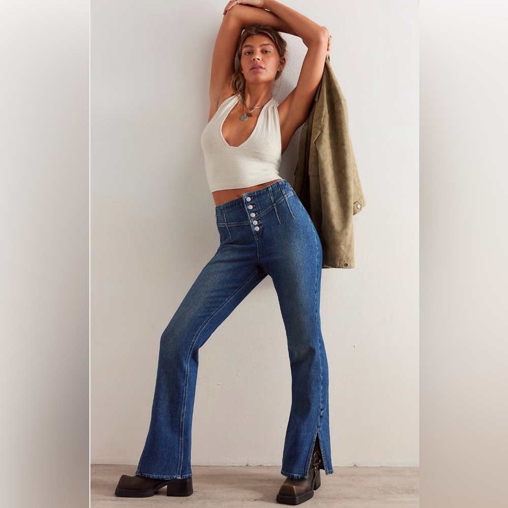 NWOT CRVY Nix Corset Jeans We The Free Free People